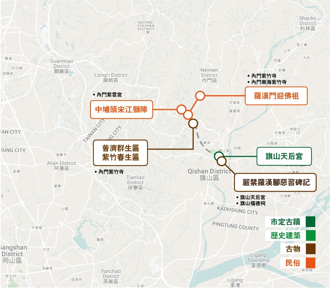 【山線文化之路】文化資產點分布示意圖
